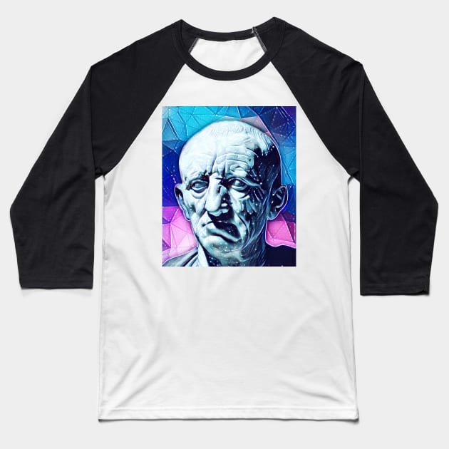 Cato the Elder Snowy Portrait | Cato the Elder Artwork 13 Baseball T-Shirt by JustLit